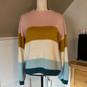 Topshop Multicolor Crew Neck Sweater